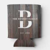 Eigen superieure familienaam Monogram hout Blikjeskoeler (Achterkant)