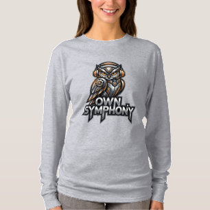 Eigen symfonie – Futuristische muziek uil T-shirt