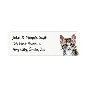 Eigen tablet Cat Kitten Cute Address Label