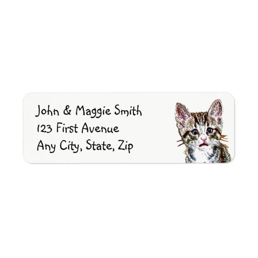 Eigen tablet Cat Kitten Cute Address Label (Voorkant)