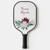 Eigen team Bride Greenery Floral Wedding Pickleball Paddle (Achterkant)