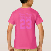 Eigen team Roze meisjes Naam Kinder sport Jersey T-shirt (Achterkant)