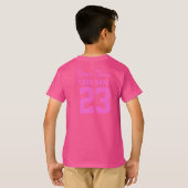 Eigen team Roze meisjes Naam Kinder sport Jersey T-shirt (Achterkant volledig)