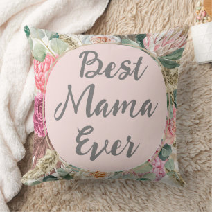 Eigen tekst Beste mama ooit Ik cute mam Floral Kussen