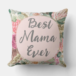 Eigen tekst Beste mama ooit Ik cute mam Floral Kussen