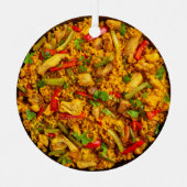 Eigen tekst Chicken Paella Metalen Ornament (Voorkant)