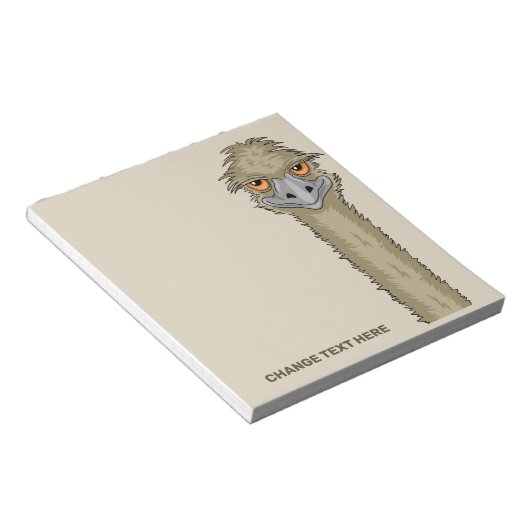 Eigen tekst emu notitieblok (Schuin)