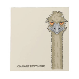 Eigen tekst emu notitieblok