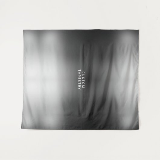 Eigen tekst en afbeelding eenvoudige zilvergrijze  wandkleed (Voorkant (horizontaal))