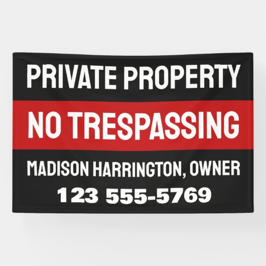 Eigen tekst en kleur privé-bezit spandoek (Horizontaal)