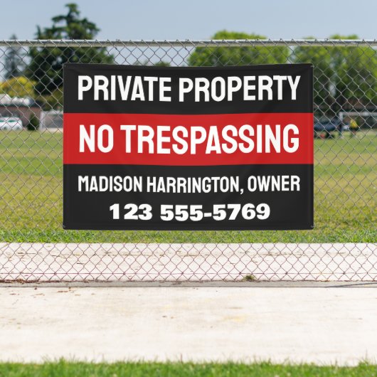 Eigen tekst en kleur privé-bezit spandoek (Insitu)