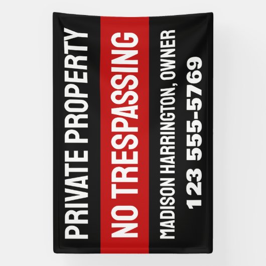 Eigen tekst en kleur privé-bezit spandoek (Verticaal)