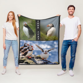 Eigen tekst en kleur Puffins dekens