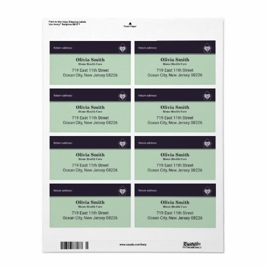 Eigen tekst en Logo voor gezondheidszorg Etiket (Full Sheet)