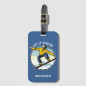 Eigen tekst en naam SNOWBOARDER Bagagelabel (Voorkant (verticaal))