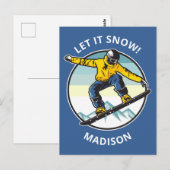 Eigen tekst en naam SNOWBOARDER Briefkaart (Voorkant / Achterkant)