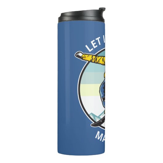 Eigen tekst en naam SNOWBOARDER Thermosbeker (Gedraaid links)