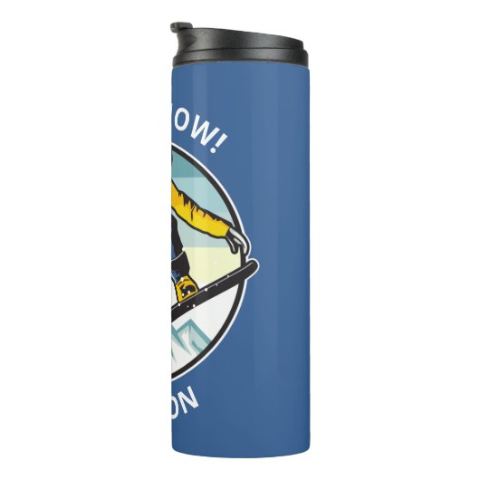 Eigen tekst en naam SNOWBOARDER Thermosbeker (Geroteerd rechts)