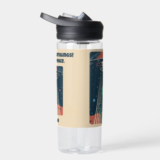 Eigen tekst en naam UFO Alien Waterfles (Rechts)