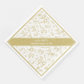 Eigen tekst en vaderdagspatroon Gold/wit Servet (Hoek)