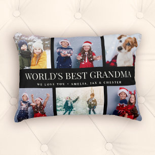 Eigen tekst fotocollage WORLDS BEST GRANDMA Accent Kussen