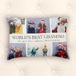 Eigen tekst fotocollage WORLDS BEST GRANDMA Accent Kussen<br><div class="desc">Werkt de beste oma! Moderne familiekleutel,  dit ontwerp van de de fotocollage van de douanetekst maakt een prachtig vertoning voor uw favoriete afbeeldingen van kinderen,  kleinkinderen,  bruiloften,  of een andere speciale gelegenheid. Geweldig cadeau voor grootouders! 2 regels volledig aanpasbare tekst.</div>