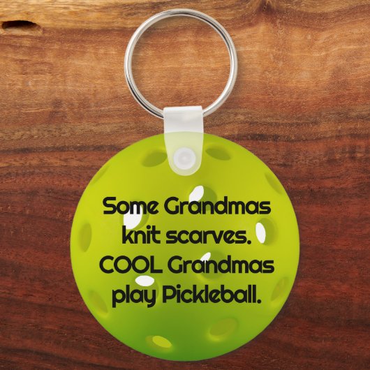 Eigen tekst Groene realistische pickleball Sleutelhanger (Voorkant)