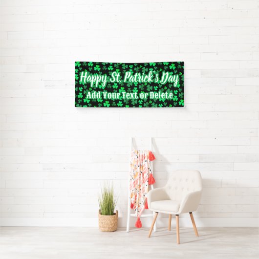 Eigen tekst Ierse partij St. Patrick's Day Shamroc Spandoek (Insitu)