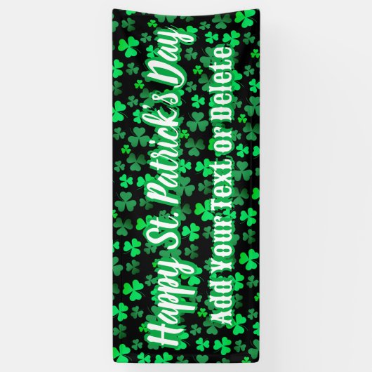 Eigen tekst Ierse partij St. Patrick's Day Shamroc Spandoek (Verticaal)