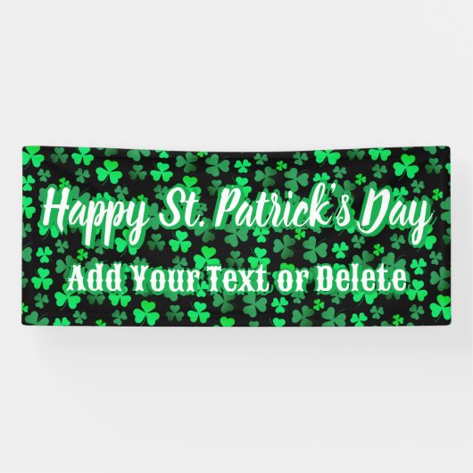 Eigen tekst Ierse partij St. Patrick's Day Shamroc Spandoek (Horizontaal)