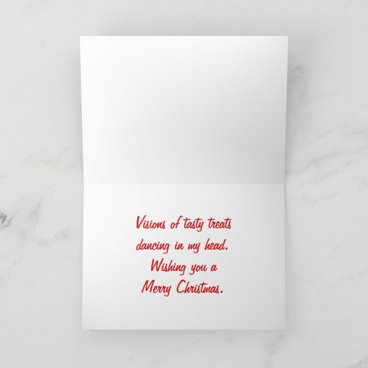 Eigen tekst in de vorm Chocolade Lab Peppermint St Feestdagen Kaart (Binnen)