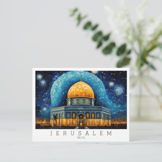Eigen tekst, Jerusalem, Dome of Rock, Israël Briefkaart (Staand voorkant)