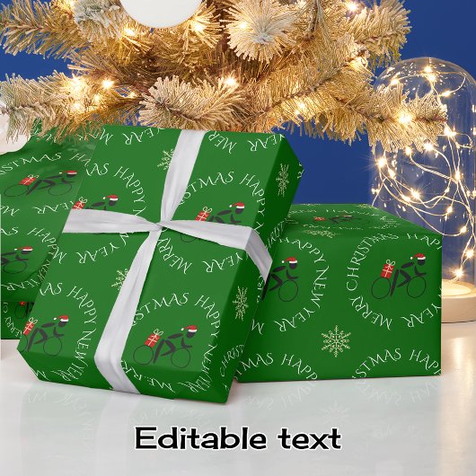 Eigen tekst kerstcyclus met cadeau groen cadeaupapier