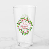 Eigen tekst kerstmis Wreatinglas Glas (Achterkant)