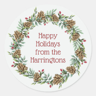 Eigen tekst kerststickers ronde sticker