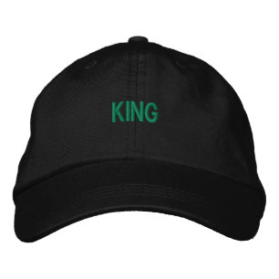 Eigen tekst Koning Naam Gedrukt Elegante Hoed Zwar Geborduurde Pet