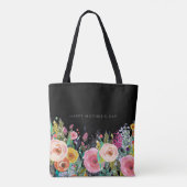 Eigen Tekst | Levendige bloemen | Moederdag | Tote Bag (Achterkant)