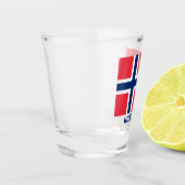 Eigen tekst Noorse vlag Shot Glas (Links)