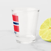 Eigen tekst Noorse vlag Shot Glas (Rechts)
