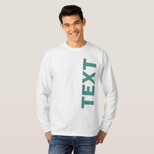 Eigen tekst of naam Mannen lange mouw aangepaste S T-shirt (Voorkant volledig)