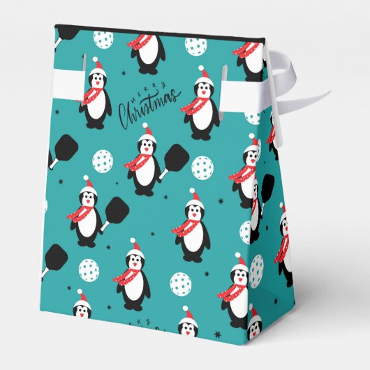 Eigen tekst, 🐧 Pickleball Merry Kerstmis 🎁 Favo Bedankdoosjes (Achterkant)