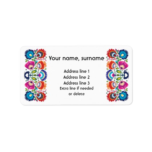 Eigen tekst Pools folklore Wycinanki Label (Voorkant)