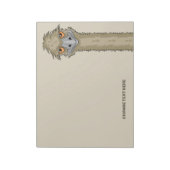 Eigen tekst rechthoekig Notitieblok in Emu (Linkerzijde)