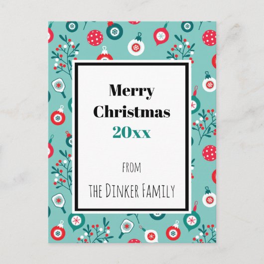 Eigen tekst Rode Pickleballen, 🎄 kerst Briefkaart (Voorkant)