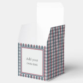 Eigen tekst rood, wit en blauw bedankdoosjes (Geopend)