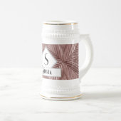 Eigen tekst/Roos Gold Art Deco Metallic Elegant Bierpul (Voorkant rechts)