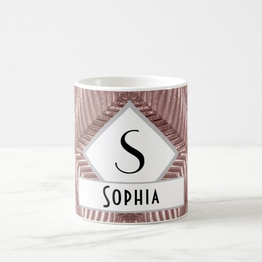 Eigen tekst/Roos Gold Art Deco Metallic Elegant Koffiemok (Center)