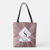 Eigen tekst/Roos Gold Art Deco Metallic Elegant Tote Bag (Achterkant)