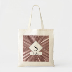 Eigen tekst/Roos Gold Art Deco Metallic Elegant Tote Bag