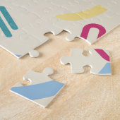 Eigen tekst schattige uil pastel  kinderen legpuzzel (Zijkant)